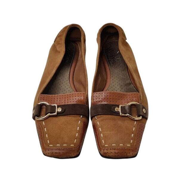 Cole Haan Tan suede Square Toe Flats Size US 5.5 - Picture 2 of 7